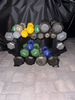 Weights and Rectangular Rack for sale