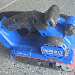 Kobalt 24-Volt Brushless Variable Speed Belt Cordless Sander with Dust Management