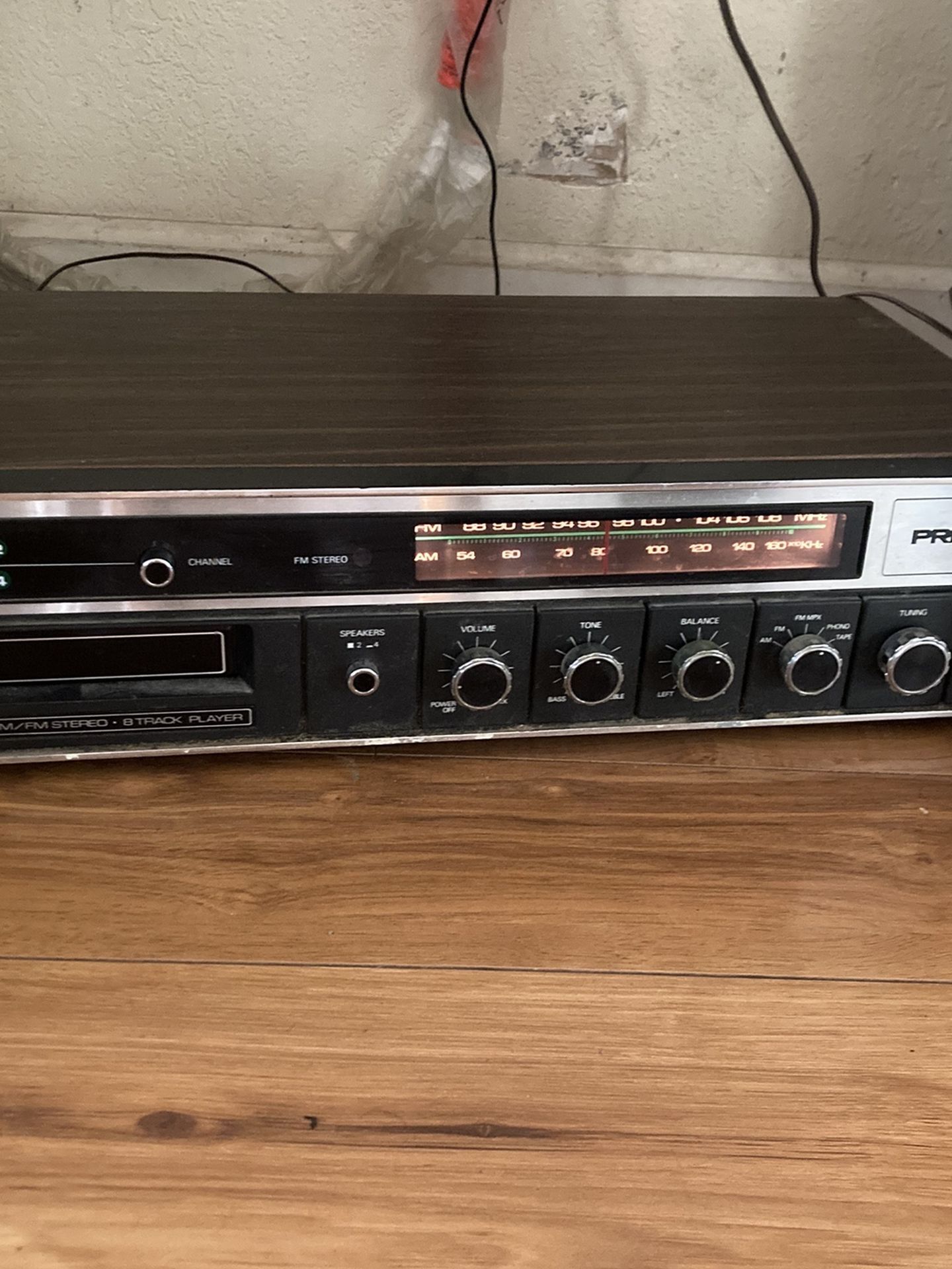 Antique 8 Track Player/Reciever & Speakers