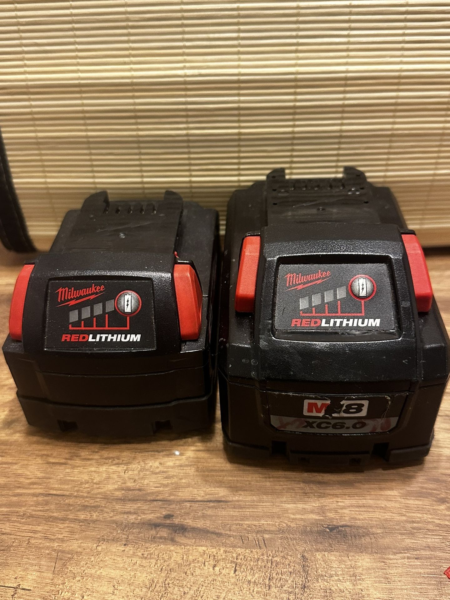 Two Milwaukee M18 Batteries 5.0/6.0 Work Great
