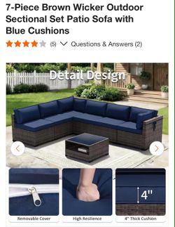 BRAND NEW IN BOX WICKER OUTDOOR SECTIONAL set PATIO SOFA