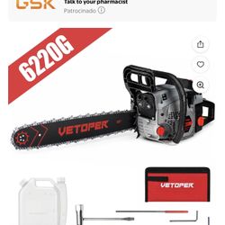 Gas Chainsaw 20IN 6220G 62CC 2-Cycle Gas Powered Chainsaw, 20-Inch Chainsaw, Handheld Cordless Petrol Gasoline Chain Saw for Farm, Garden and Ranch