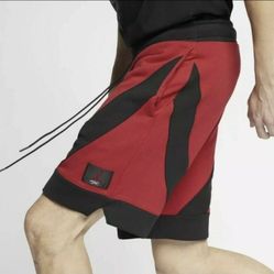 NIKE AIR JORDAN FLIGHT FLEECE SHORTS RED BLACK BRED NEW AV2294-687 MENS SIZE L