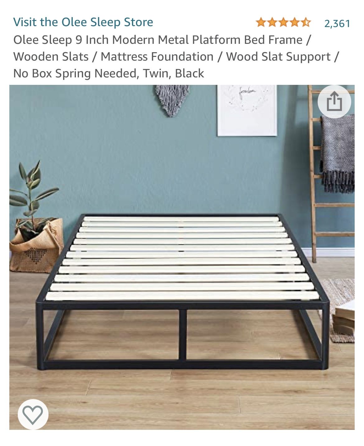 Twin Modern Metal Platform Bed Frame