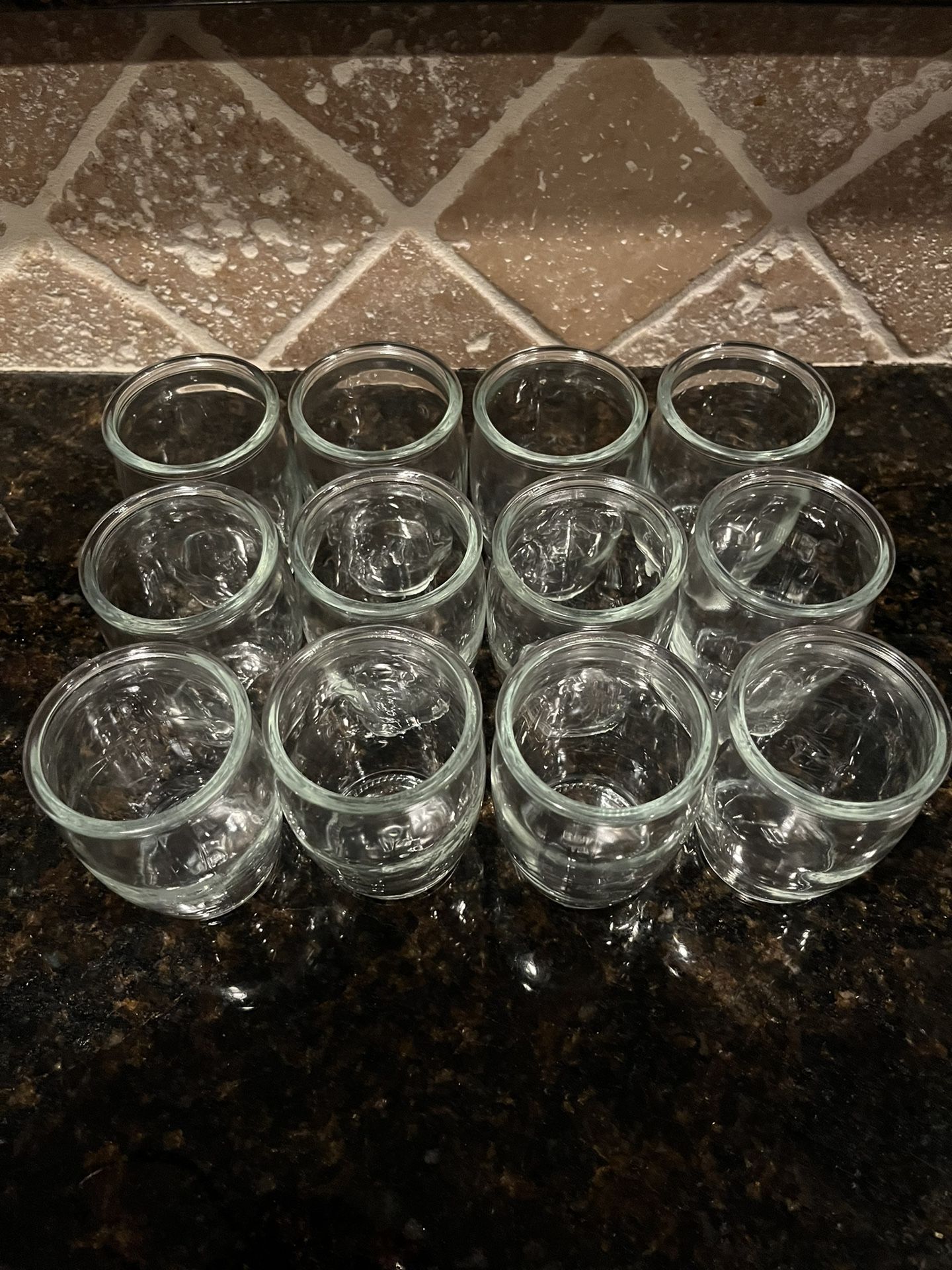 (12) 3”x2” Small Glass Glasses/Cups