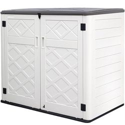 Large Horizontal Storage Sheds,38 cu.ft Resin Garden Shed Weather Resistance,Outdoor Storage Box Lockable for Patio,Backyard,Garden,Home