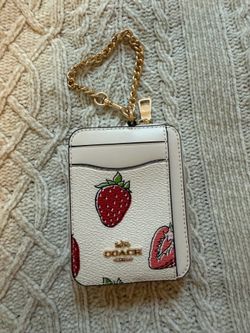 Coach Strawberry print card case