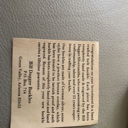 Bill Dugger Buckle 