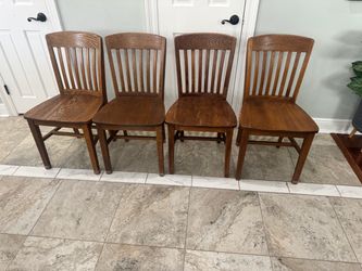 4 sturdy wood dining chairs