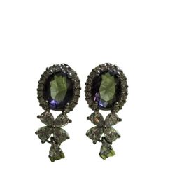 925 Sterling Silver NATURAL Amethyst Oval Earrings 