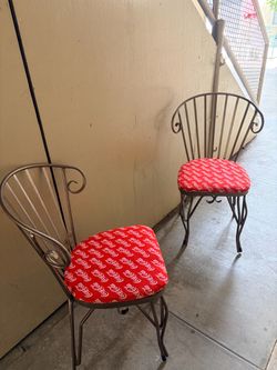 Chairs, solid metal