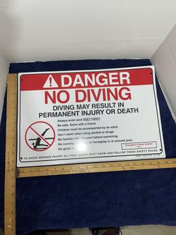 No Diving Sign And Stickers For A Pool