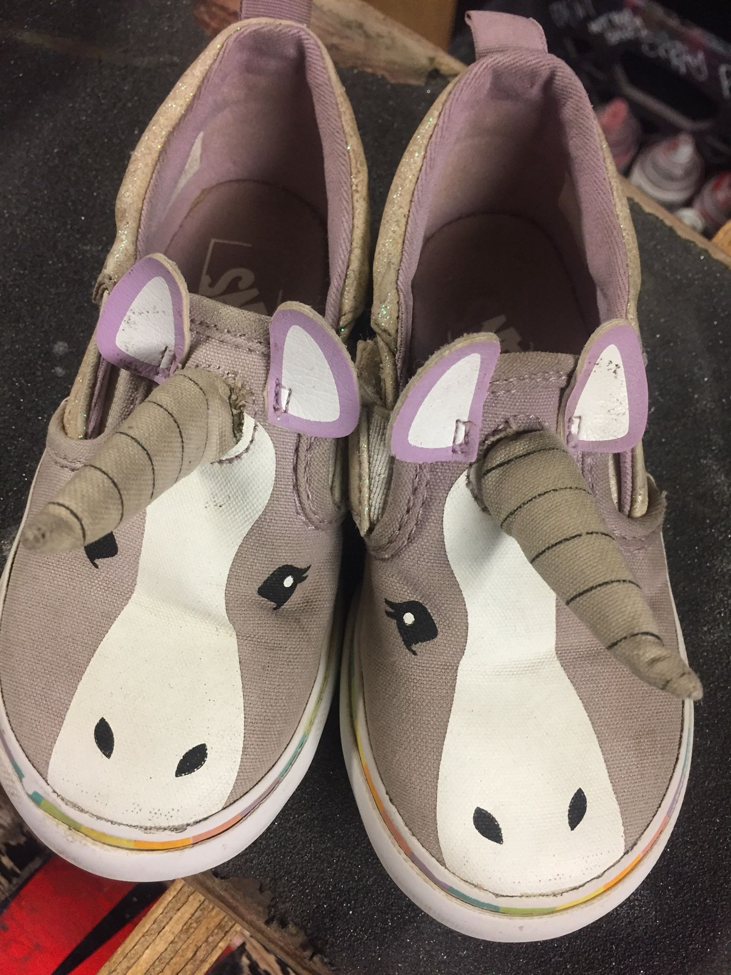 Vans toddler size 8.5 unicorn shoes