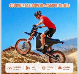 HAPPYRUN G300 SE Mini Electric Dirt Bike Teens Adults Electric Bike with Mid-Drive 48V 26AH Removable Battery with Hydraulic Brakes (26AH Dirt Bike