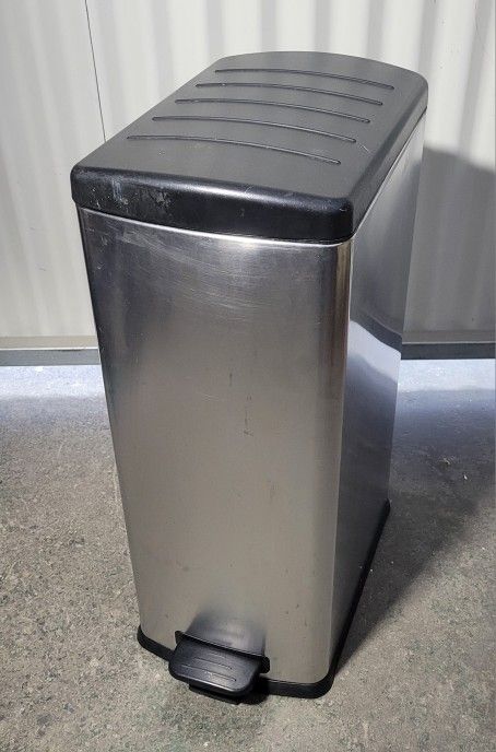 Silver Step-On Trash Can