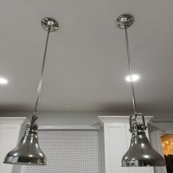 Two Silver Light Pendants 