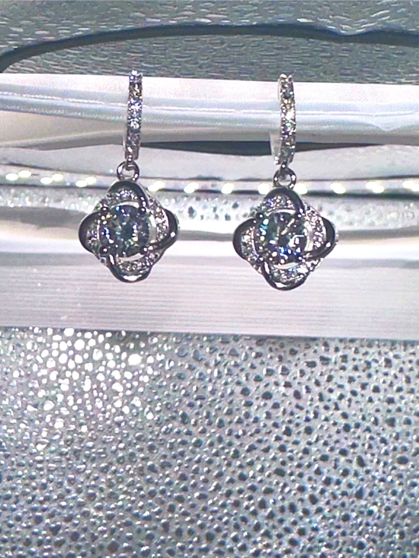 Sterling silver Huggies Hoop Dangle