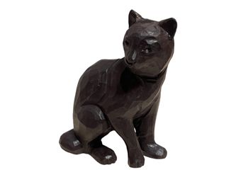 YEEYAYA Cat kitten Kitty Wood sculpture Home decor Wood statue Wood figurines room decor Hand Carved