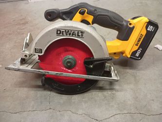 This is a DeWalt 20V MAX Brushless Circular Saw with 5 amp battery