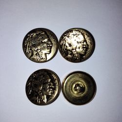 Indian Head Nickel Buttons 4 
