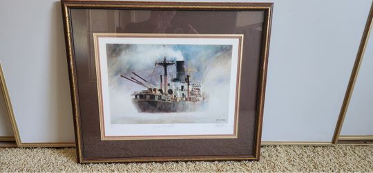 Framed Signed Numbered Ship Print