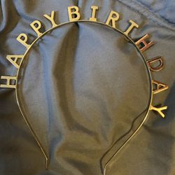 Happy Birthday Gold  HeadBand