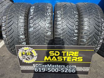 4 USED TIRES 245/45ZR19 DUNLOP WINTER SPORT  All 4 Installed $240
