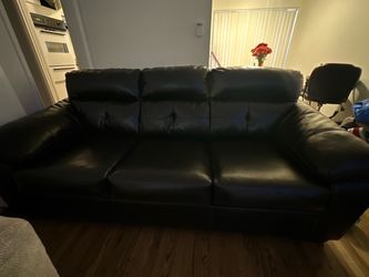 Black Leather Pull Out Couch