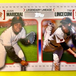 Tim Lincecum 2010 Topps Legendary Lineage with Juan Marichal Card