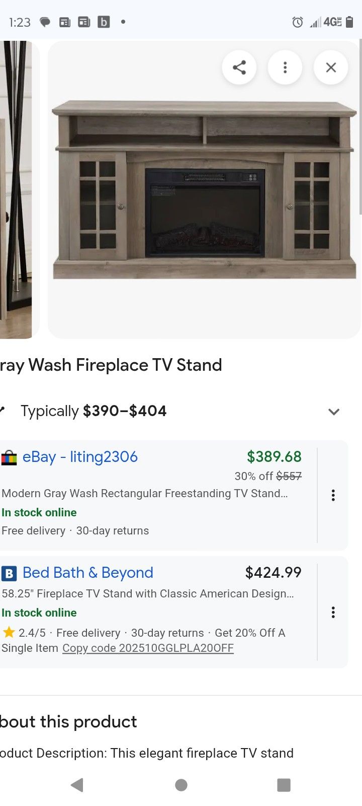 Fireplace Entertainment Center 