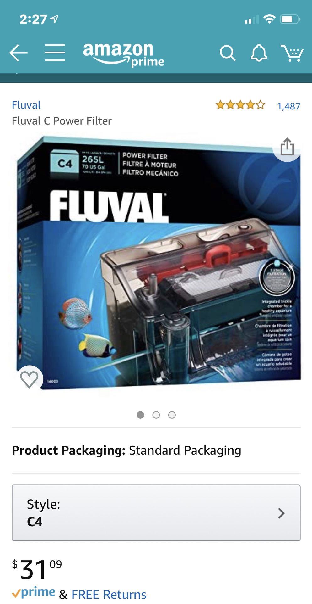 Fluval C4 filter fish tank aquarium