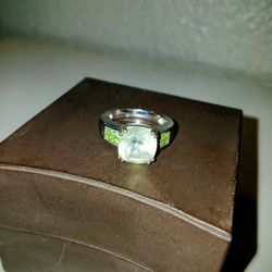 925 Silver White Sapphire Or Style Ring 