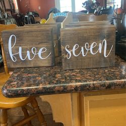Wooden Rustic Double Sided Table Numbers. 1-9