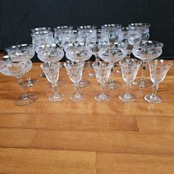Vintage Bryce Water Goblets,  Champagne Goblets,  Cordials 