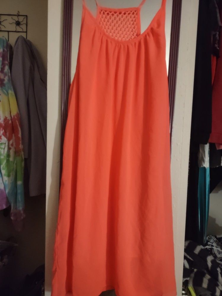 Women's Orange Sundress.