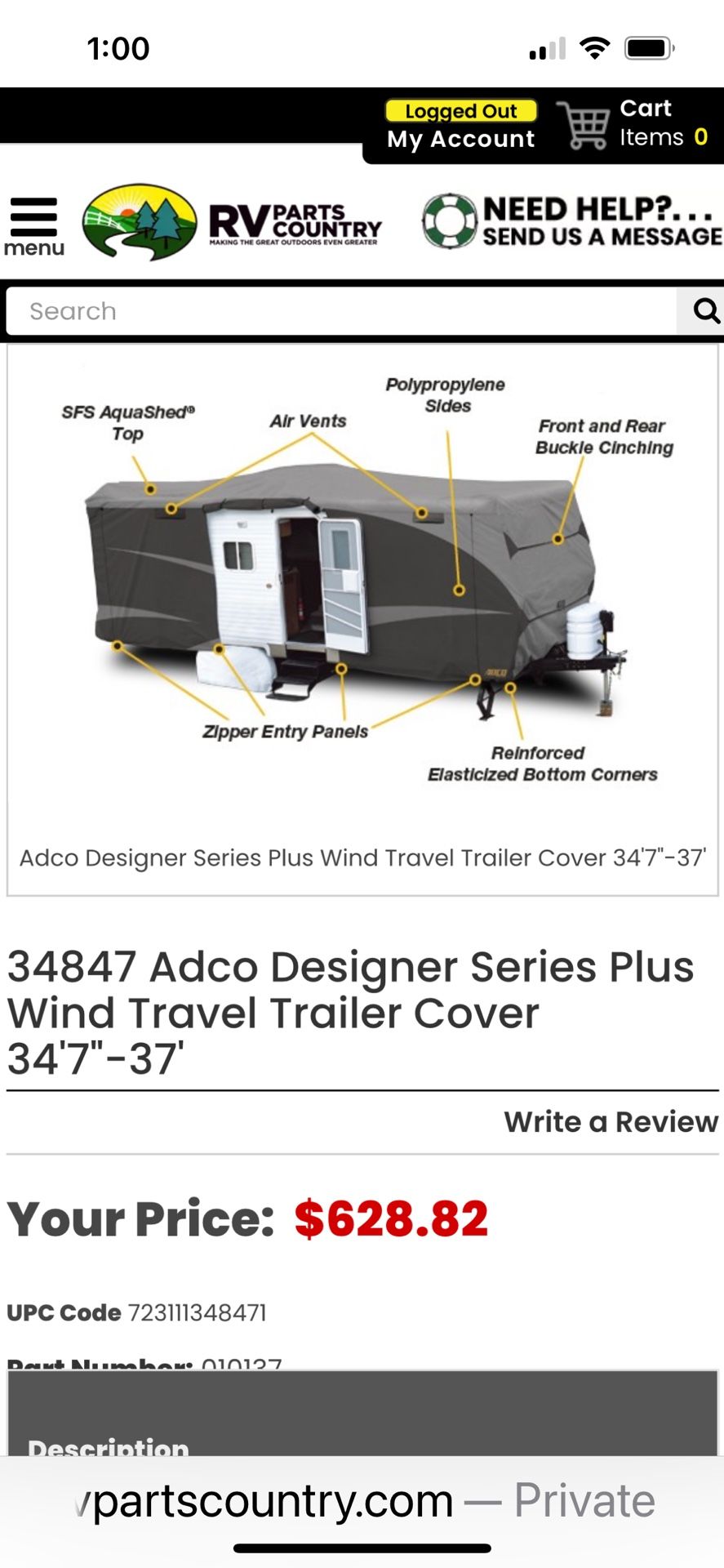 Rv Cover ADCO BRAND NEW, Never Opened