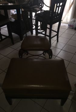 Las dos pisas silla y ottoman piel real