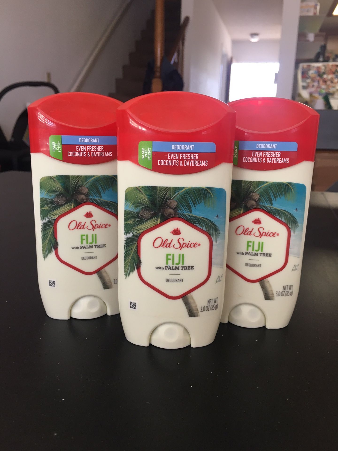 NEW OLD SPICE FIJI WITH PALM TREE DEODORANT FOR MEN, 3 PACK