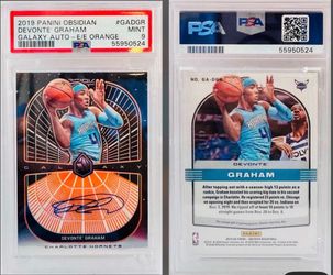 2019 Panini Obsidian - DEVONTE' GRAHAM - Galaxy Autographs E/E Orange (PSA 9)