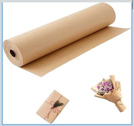 Brown Wrapping Paper Roll 24"x 1200" Craft Packing Paper for Moving Shipping, Gift Wrapping Paper, Bulletin Board Kraft Paper for Table Covering Poste