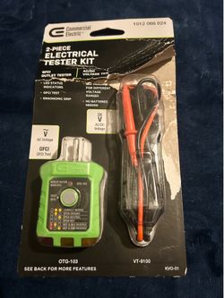 Electric AC/DC Voltage Tester and GFCI Receptacle Tester Kit