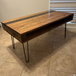 Custom Wood Coffee Table / TV Stand Console By LA Workshop