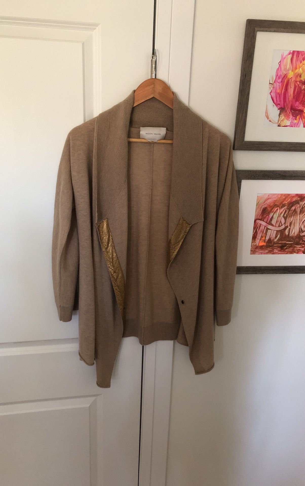 Like New Cashmere Brochu Walker Beige Cardigan Women’s Medium