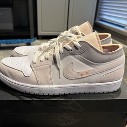 Air Jordan 1 SE Craft Low Inside Out White Phantom Men's Size 14