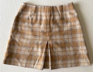 U2 Clothing Plaid Wool Blend A-Line Skirt