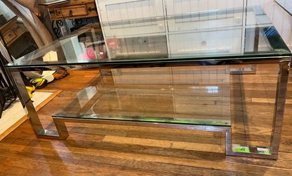 Large Chrome And Glass Coffee Table - Pick Up Only Highland Park 90042