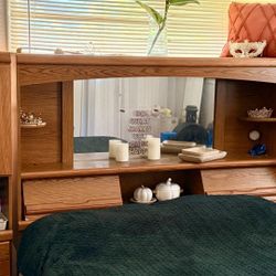 Headboard &Dressers/glass Shelves