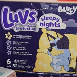 Luvs Bluey Diapers Sleepy Nights