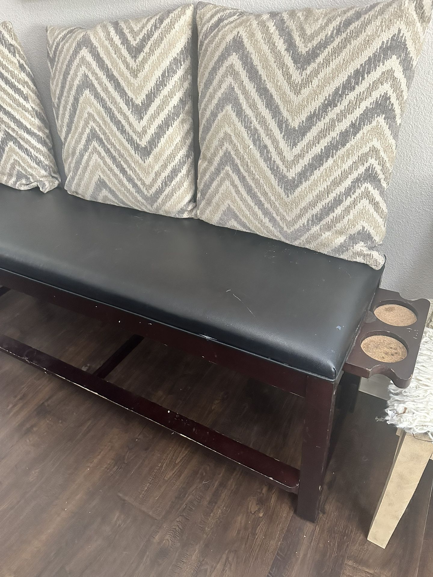 Cherry Walnut Pool Table Bench