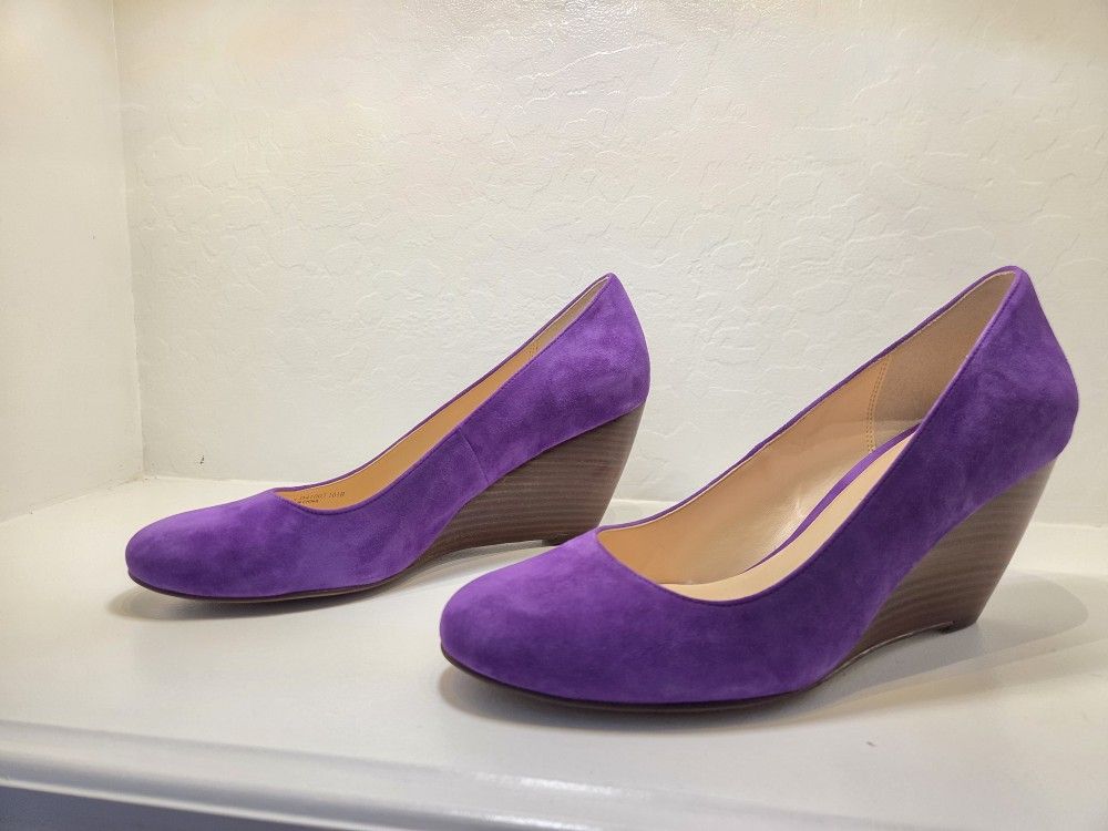 Cole Haan Purple Suede Wedges 10.5 NEW